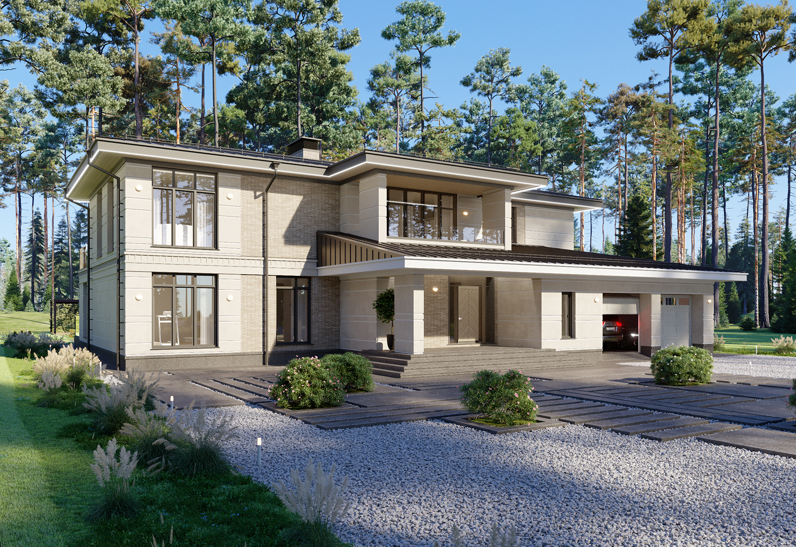 Проект современного загородного дома в Бурцево